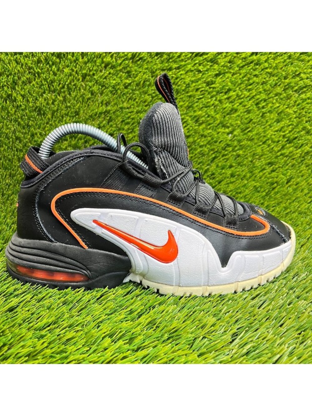 Nike Air Max Penny 1 Boys Size 5Y Black White Casual Running Shoes Sneakers